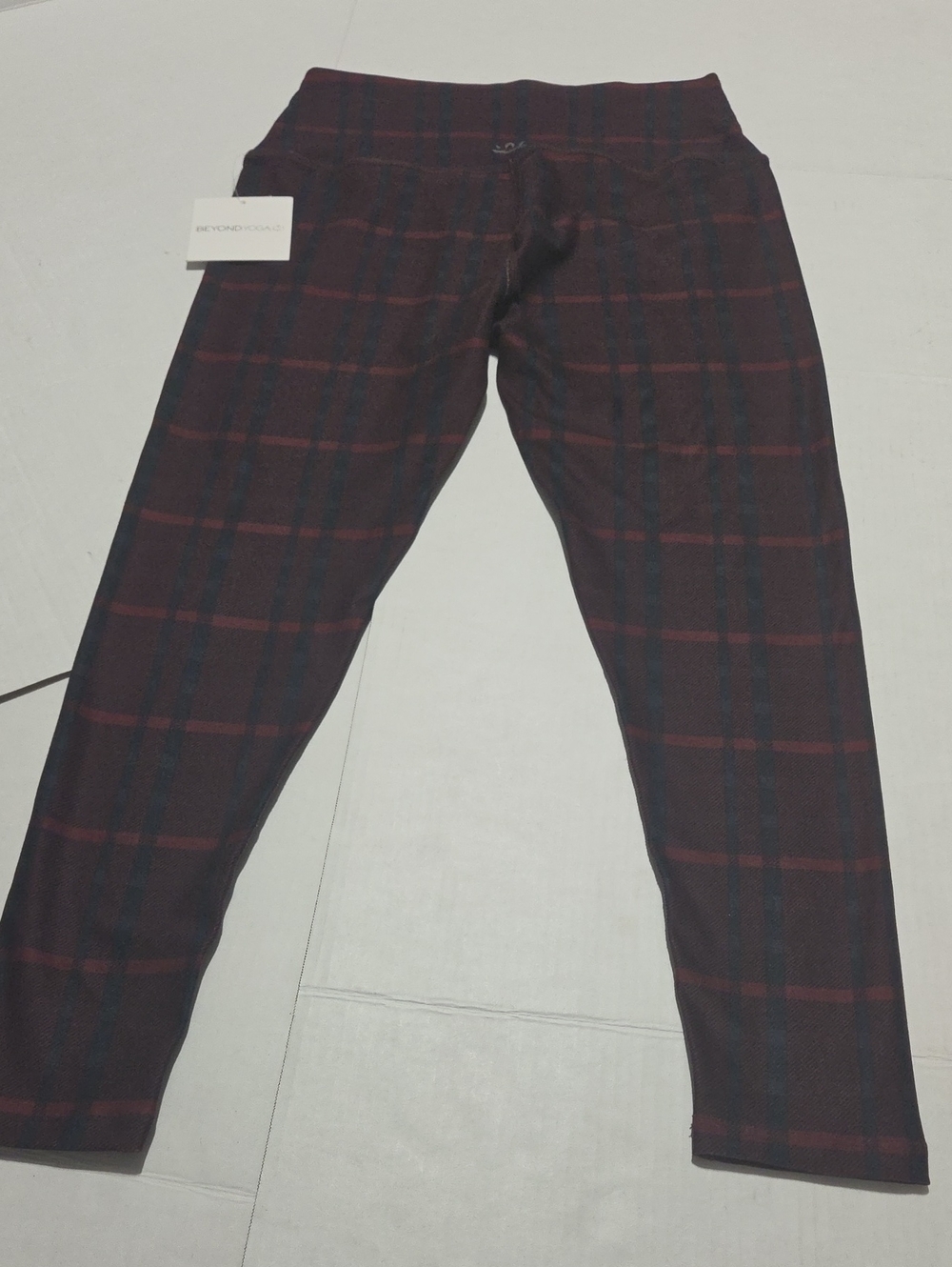Beyond Yoga Burgundy Plaid Leggings Xl/Tg